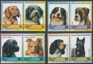 Нукулаелале - Тувалу, Собаки, 1985, 8 марок
